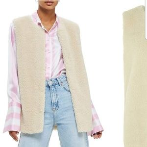 Topshop faux fur sherling creme vest